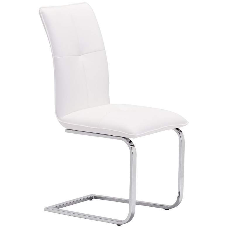 Image 1 Zuo Anjou Modern White Dining Chair Set of 2