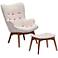 Zuo Antwerp Cream Occasional Chair and Ottoman Set