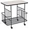 Zuo Argus 24" Wide White-Washed Wood Black Metal Bar Cart