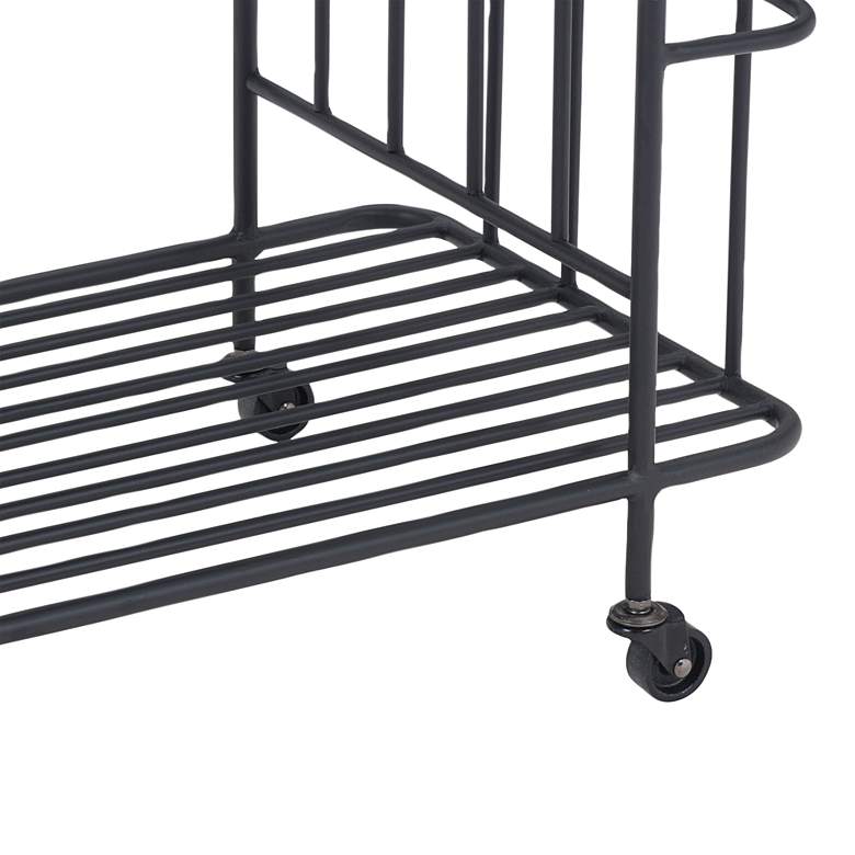 Image 4 Zuo Argus 24 inch Wide White-Washed Wood Black Metal Bar Cart more views