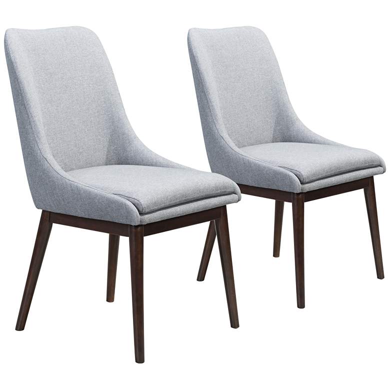 Image 1 Zuo Ashmore Charcoal Gray Dining Chairs Set of 2