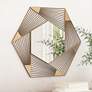 Zuo Aspect Gold 33 1/2" x 29" Hexagonal Wall Mirror