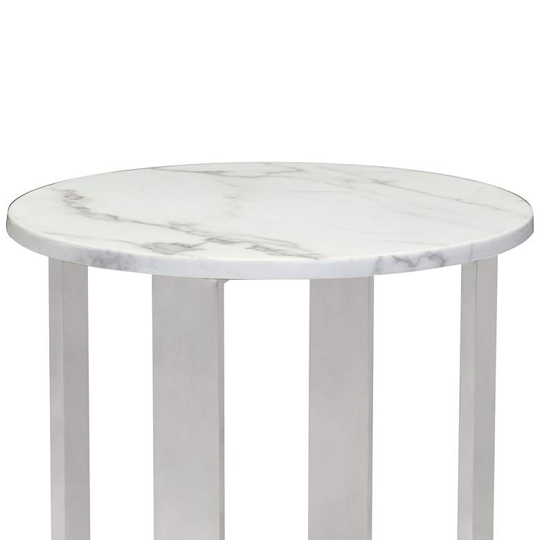 Zuo Atlas 18&quot; Wide Brushed Stainless Steel Modern End Table more views