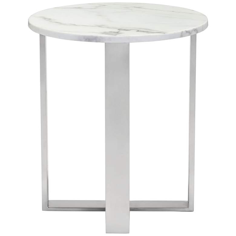 Zuo Atlas 18&quot; Wide Brushed Stainless Steel Modern End Table more views