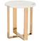 Zuo Atlas 18" Wide Stone and Gold Modern End Table