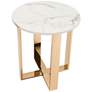 Zuo Atlas 18" Wide Stone and Gold Modern End Table