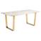Zuo Atlas 71" Wide White Stone and Gold Dining Table