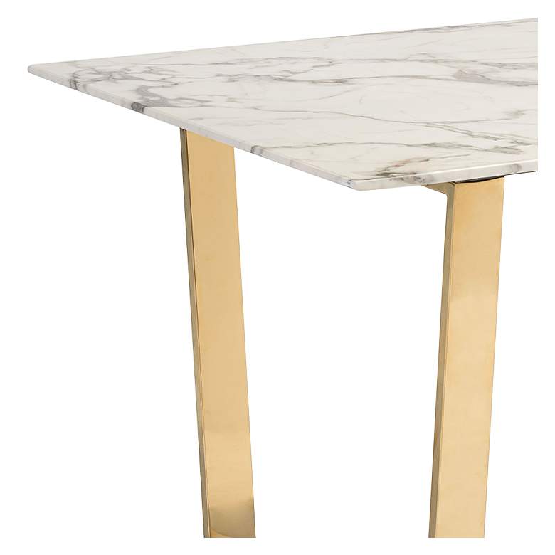 Image 2 Zuo Atlas 71" Wide White Stone and Gold Dining Table more views