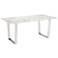 Zuo Atlas 71" Wide White Stone and Silver Dining Table