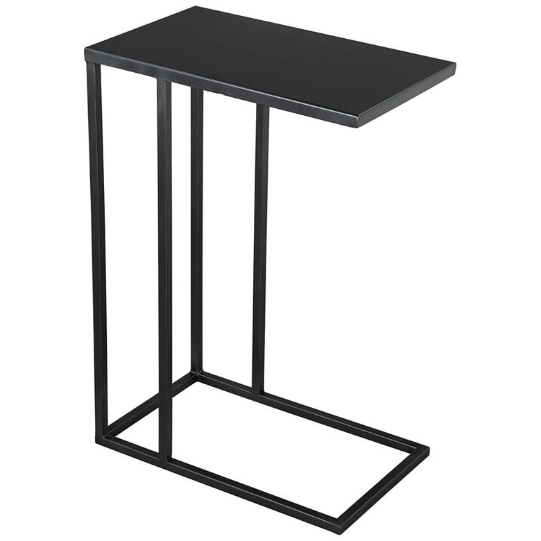 Image 1 Zuo Atom 16 1/2" Wide Black Metal Rectangular Side Table