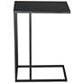 3_Zuo Atom 16 1/2" Wide Black Metal Rectangular Side Table more views