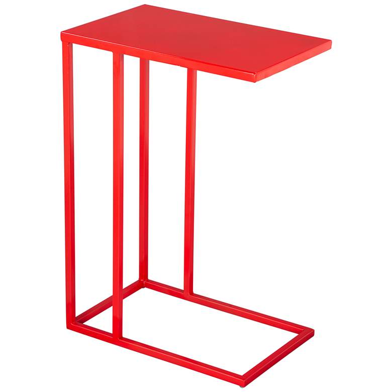 Image 1 Zuo Atom 16 1/2 inch Wide Red Metal Rectangular Side Table