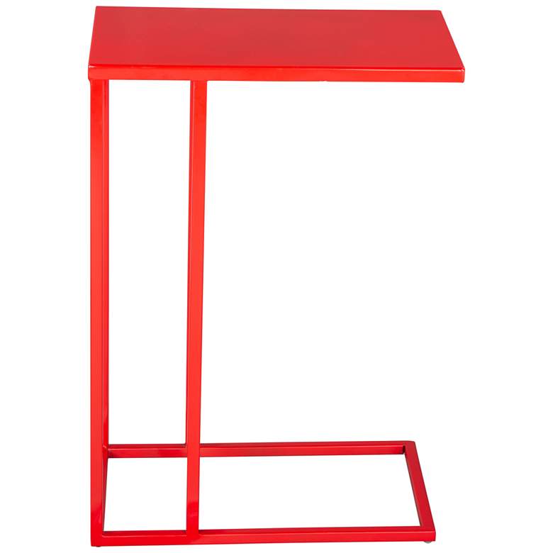 Image 3 Zuo Atom 16 1/2" Wide Red Metal Rectangular Side Table more views
