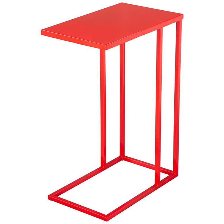 Image 6 Zuo Atom 16 1/2" Wide Red Metal Rectangular Side Table more views