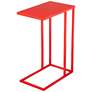 Zuo Atom 16 1/2" Wide Red Metal Rectangular Side Table