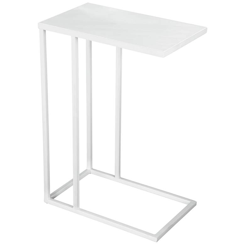 Image 1 Zuo Atom 16 1/2 inch Wide White Metal Rectangular Side Table