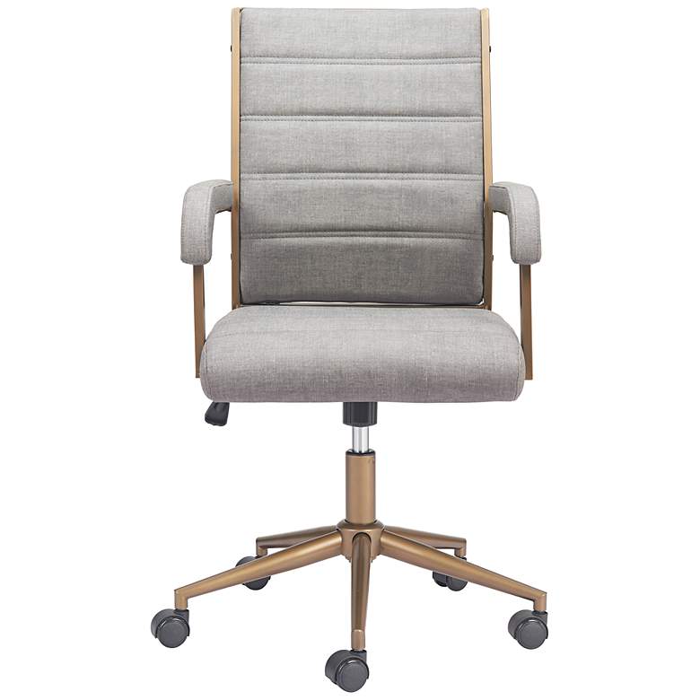 Image 3 Zuo Auction Gray Faux Leather Adjustable Swivel Office Chair more views
