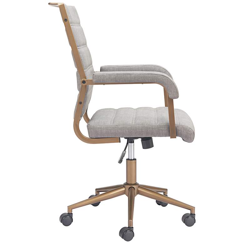 Image 5 Zuo Auction Gray Faux Leather Adjustable Swivel Office Chair more views