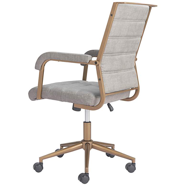 Image 6 Zuo Auction Gray Faux Leather Adjustable Swivel Office Chair more views