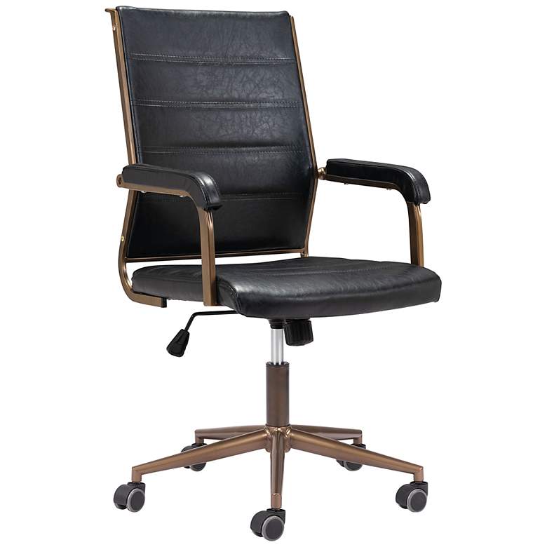 Image 1 Zuo Auction Vintage Black Adjustable Swivel Office Chair
