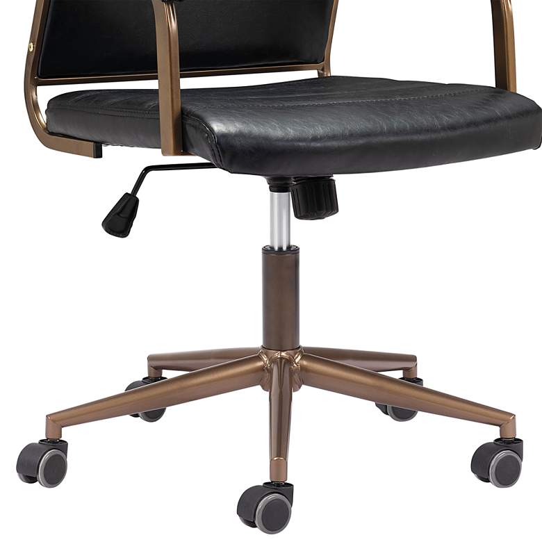 Image 3 Zuo Auction Vintage Black Adjustable Swivel Office Chair more views