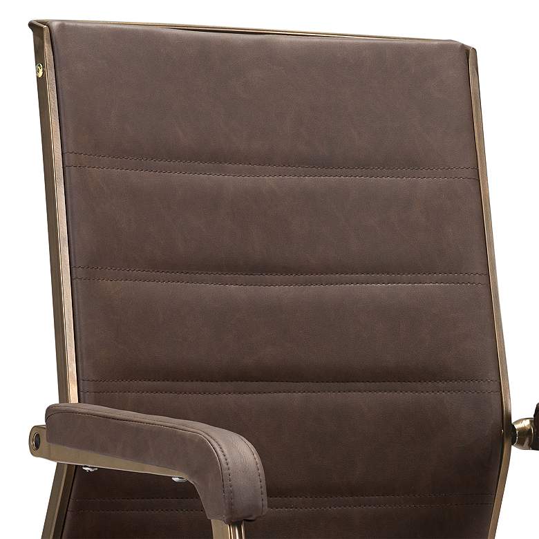 Image 2 Zuo Auction Vintage Brown Adjustable Swivel Office Chair more views