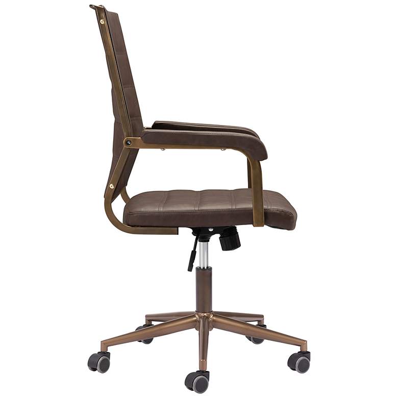 Image 5 Zuo Auction Vintage Brown Adjustable Swivel Office Chair more views