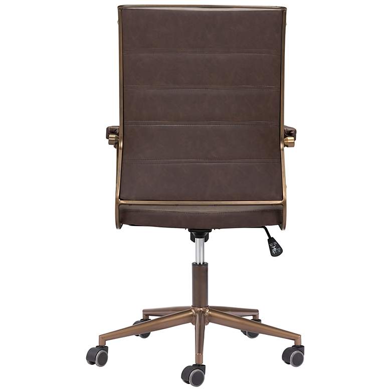 Image 6 Zuo Auction Vintage Brown Adjustable Swivel Office Chair more views