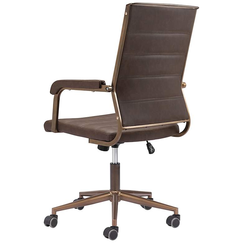 Image 7 Zuo Auction Vintage Brown Adjustable Swivel Office Chair more views