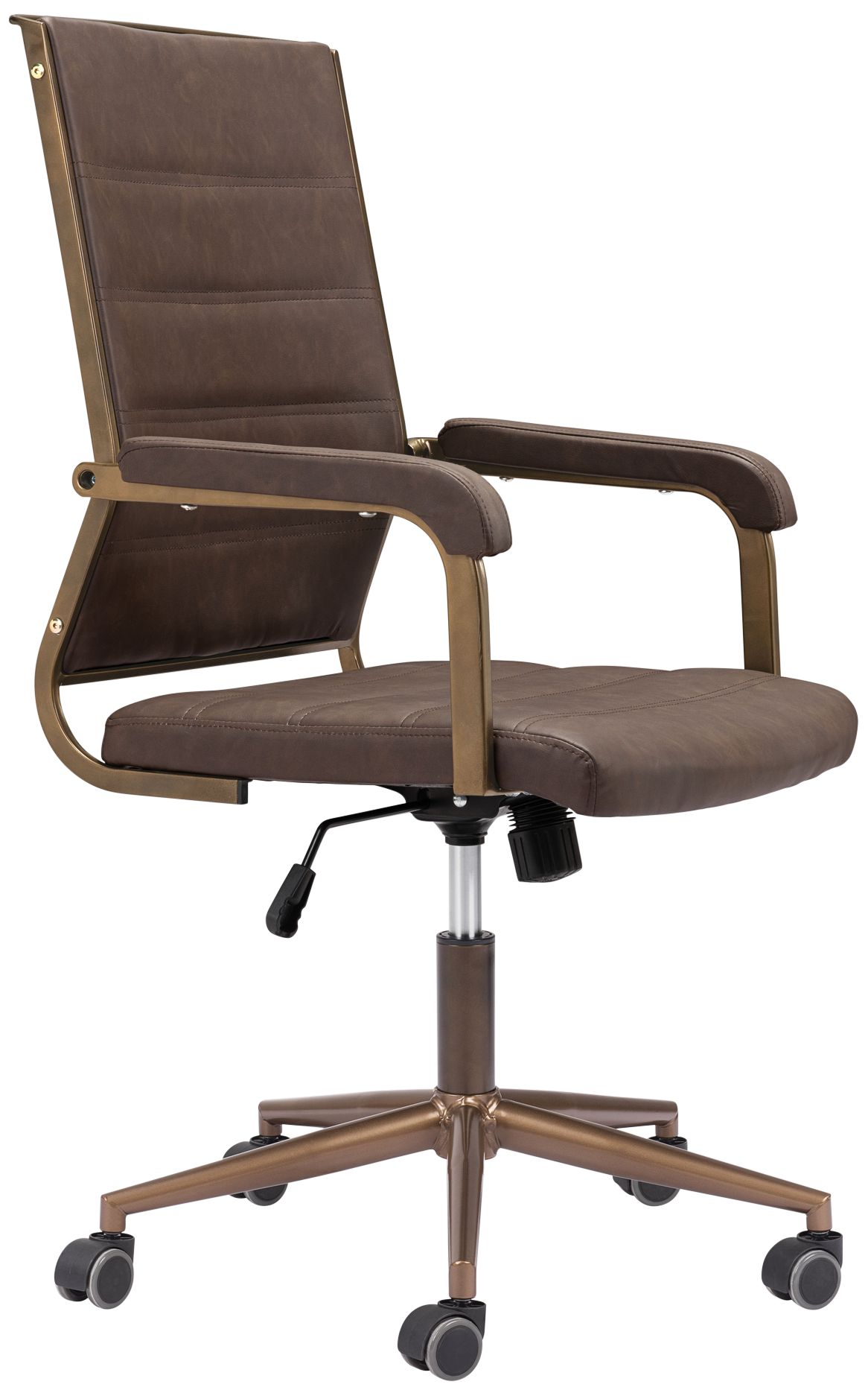 Zuo Auction Vintage Brown Adjustable Swivel Office Chair
