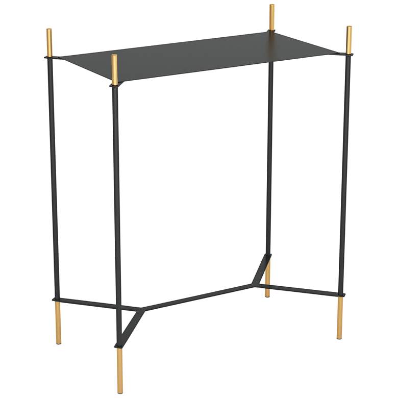 Image 2 Zuo Austin 19 1/4"W Painted Black and Gold Side Metal Table