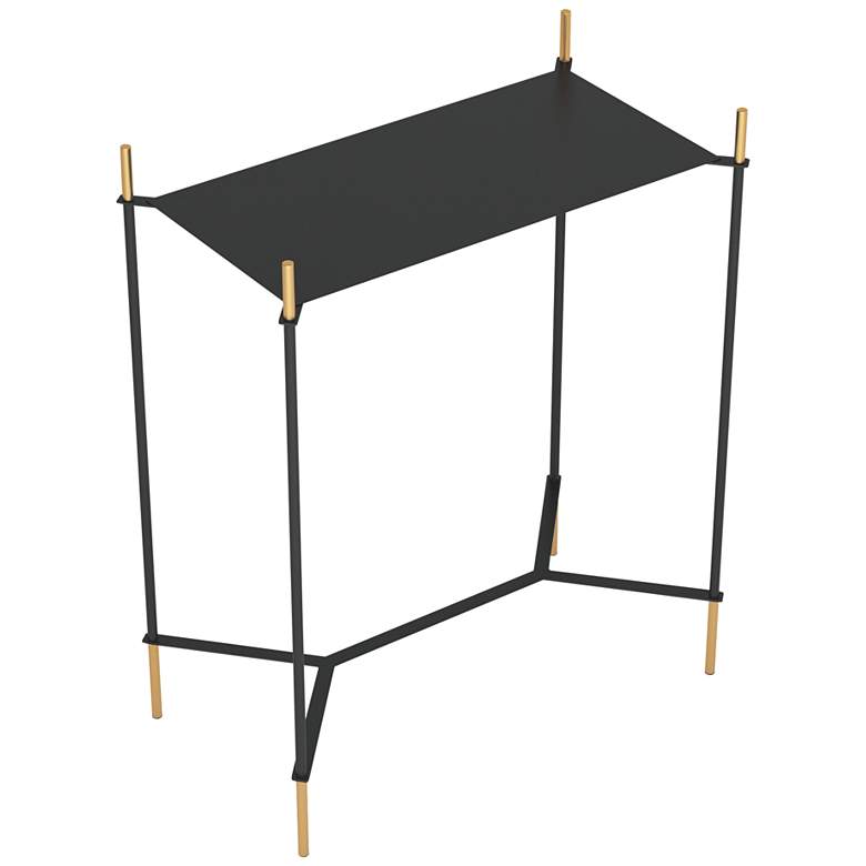 Image 7 Zuo Austin 19 1/4"W Painted Black and Gold Side Metal Table more views