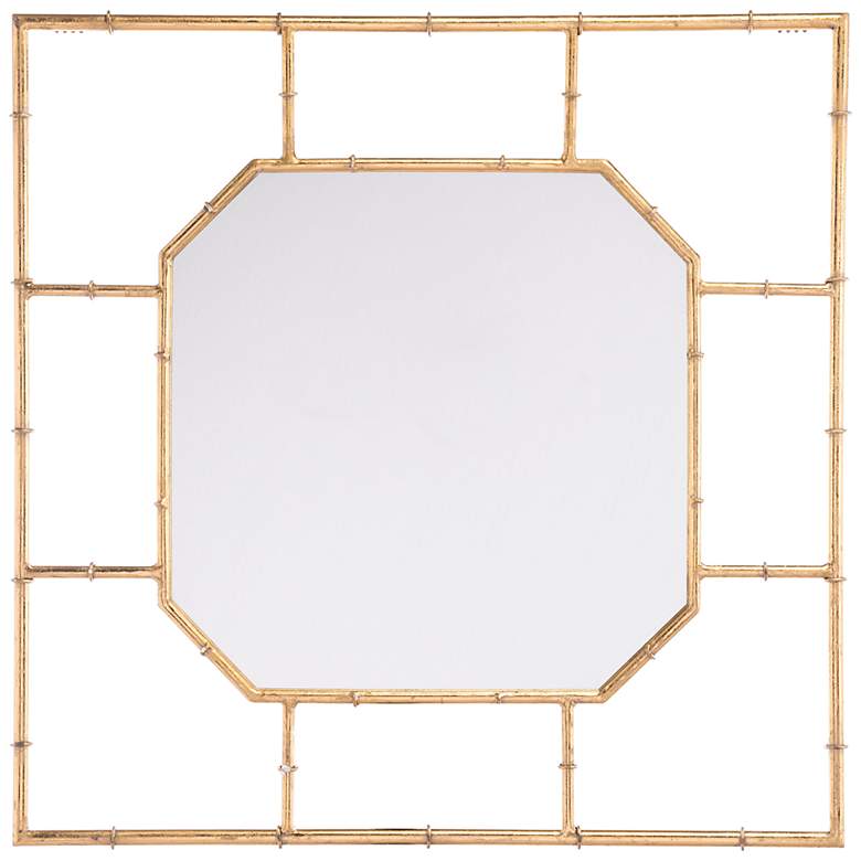 Image 1 Zuo Bamboo Gold 26 1/4 inch Square Wall Mirror