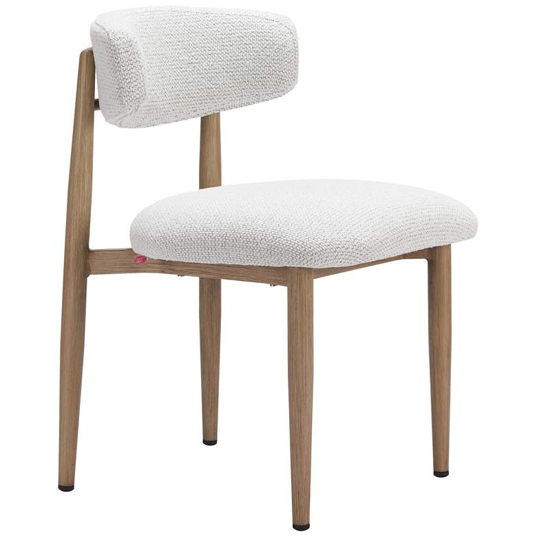 Image 1 Zuo Bege 19 1/4" Wide Wood and White Fabric Modern Dining Chair