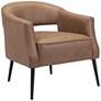 Zuo Berkeley Vintage Brown Faux Leather Accent Chair