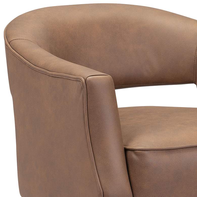 Image 2 Zuo Berkeley Vintage Brown Faux Leather Accent Chair more views