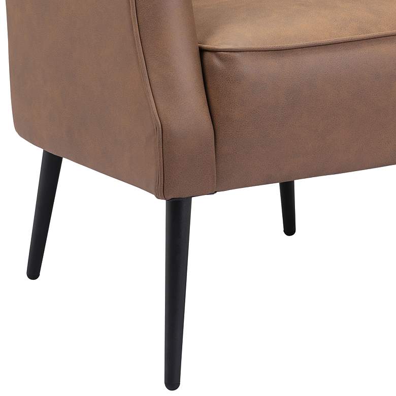 Image 3 Zuo Berkeley Vintage Brown Faux Leather Accent Chair more views