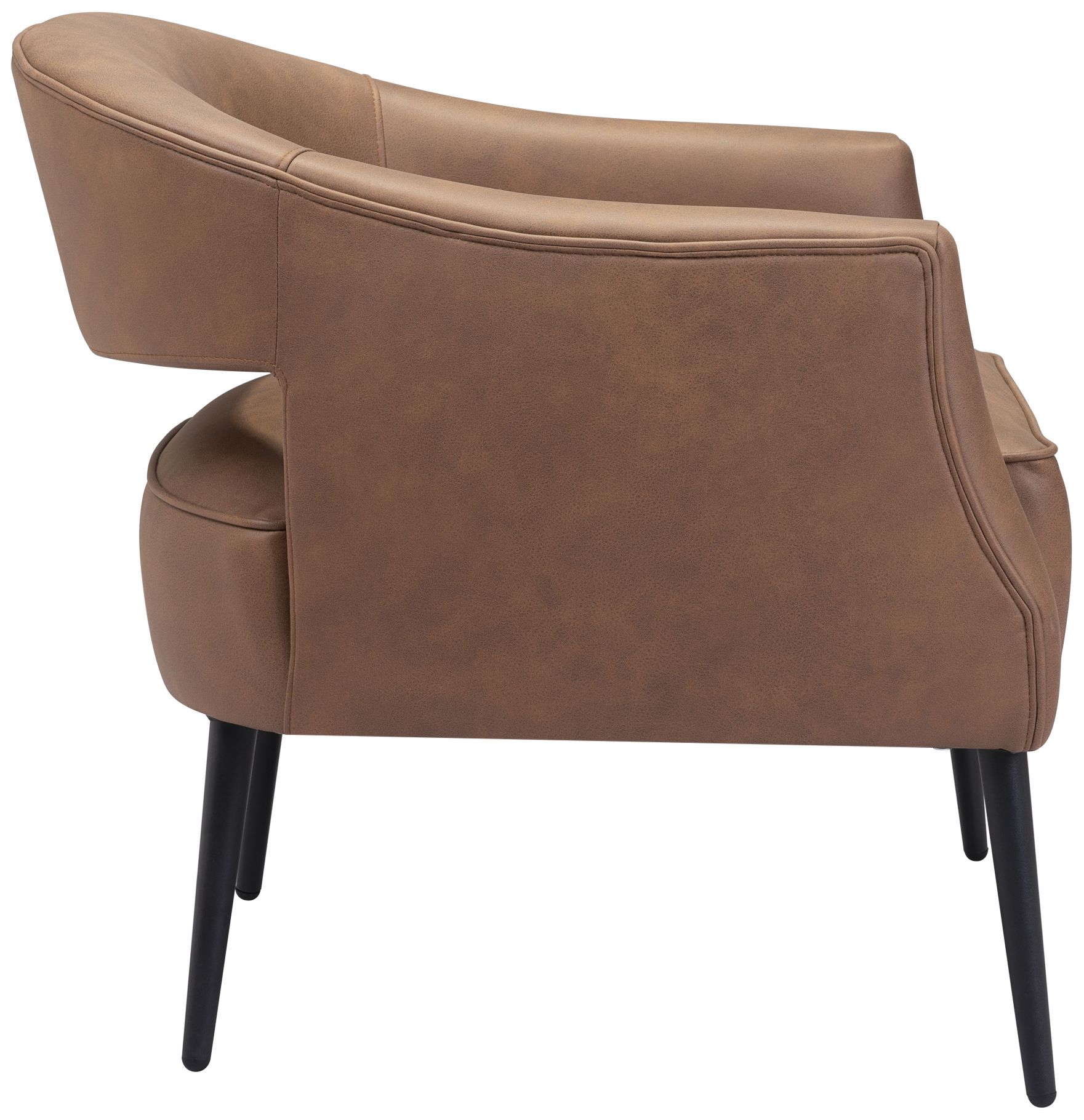 Image 6 Zuo Berkeley Vintage Brown Faux Leather Accent Chair more views