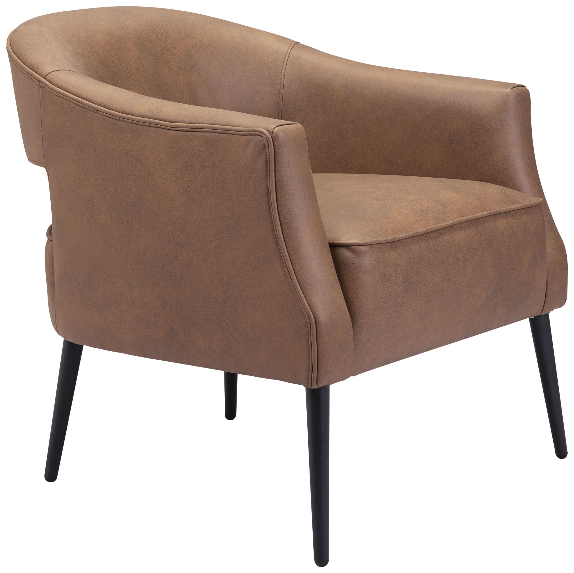 Zuo Berkeley Vintage Brown Faux Leather Accent Chair