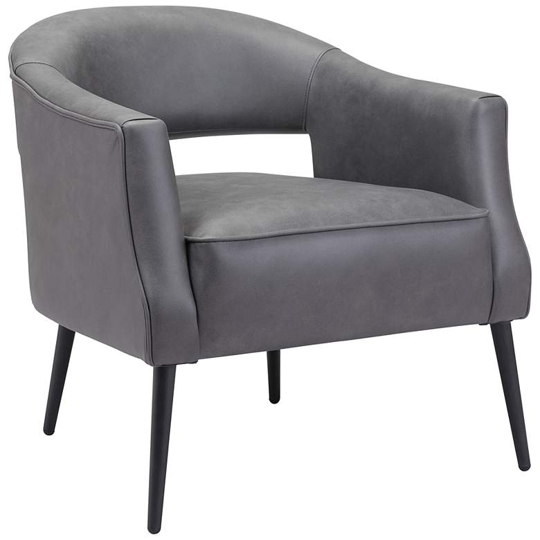Image 1 Zuo Berkeley Vintage Gray Faux Leather Accent Chair