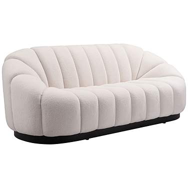 Zuo Bhutan 84 3/4" Wide Cream Tufted Fabric Modern Sofa
