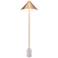 Zuo Bianca 63" High Modern White Marble and Brass Floor Lamp