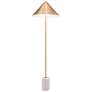 Zuo Bianca 63" High Modern White Marble and Brass Floor Lamp