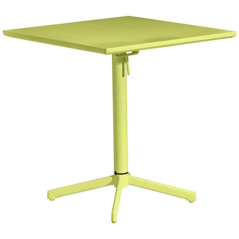 Image 1 Zuo Big Wave Lime Green Square Outdoor Folding Table