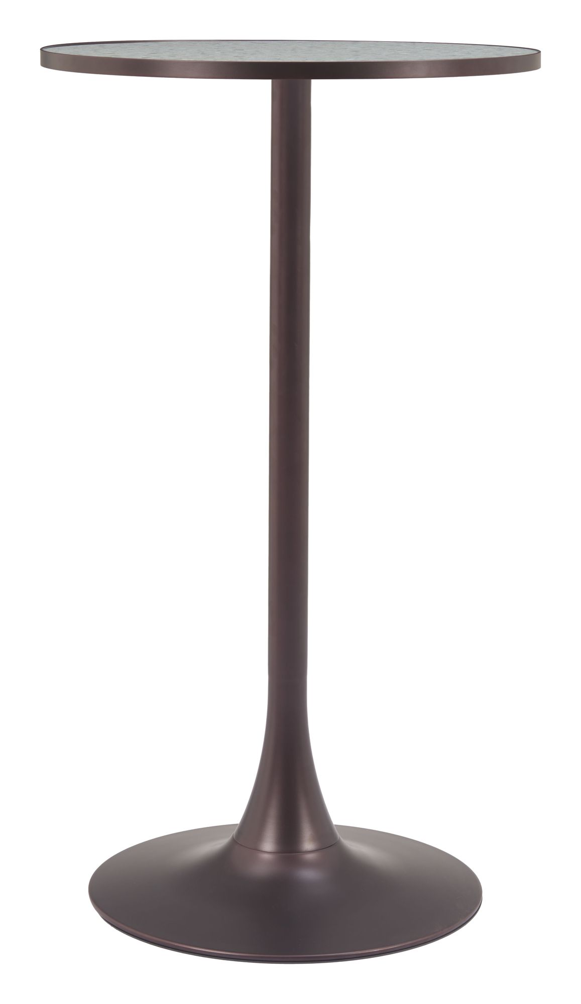 Image 3 Zuo Bite 23 3/4" Wide Gray and Black Round Bar Table more views