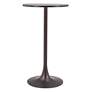 3_Zuo Bite 23 3/4" Wide Gray and Black Round Bar Table more views