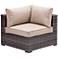 Zuo Bocagrande Outdoor Weave Sectional Brown Corner Chair