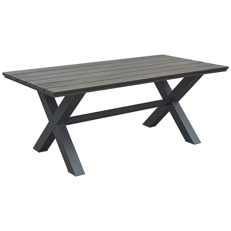 Image 1 Zuo Bodega 37 inch Wide Gray and Brown Outdoor Dining Table
