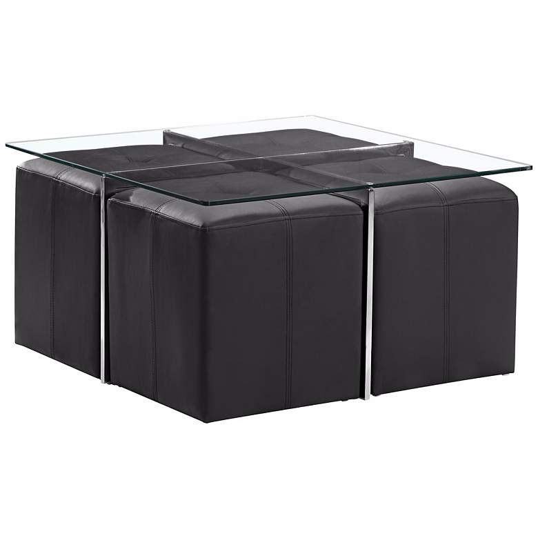 Image 1 Zuo Botero Coffee Table and Set of 4 Nesting Stools