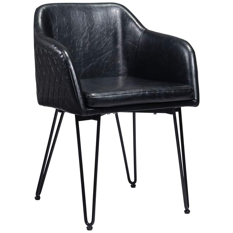 Image 1 Zuo Braxton Black Faux Leather Modern Dining Chair
